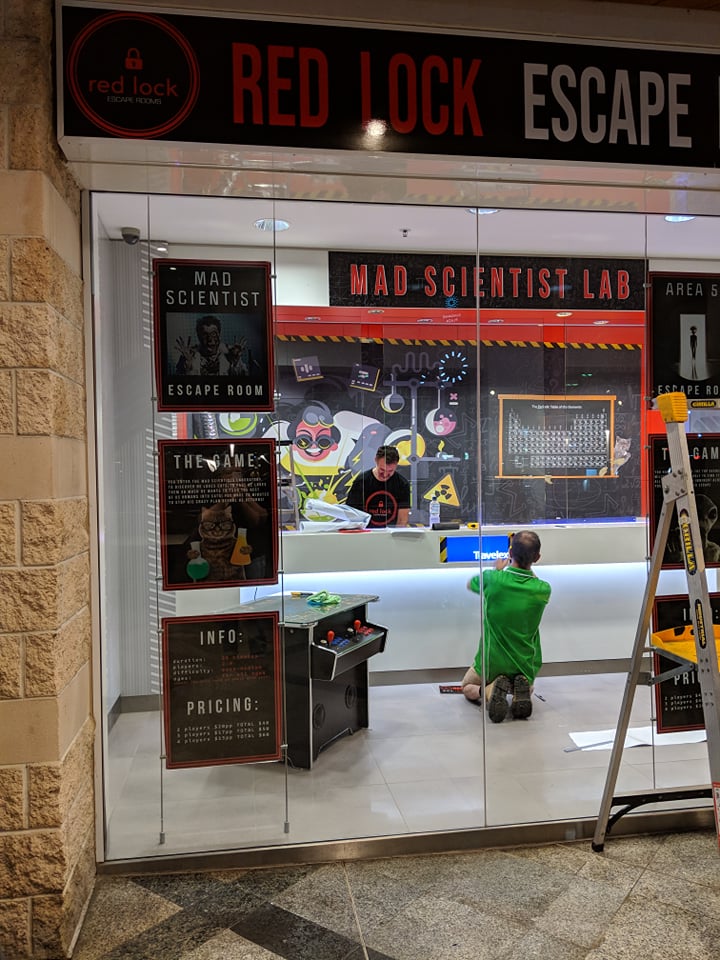 Setting up shop! Red Lock Escape Rooms