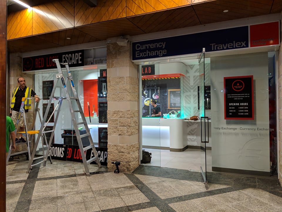 Setting up shop! Red Lock Escape Rooms